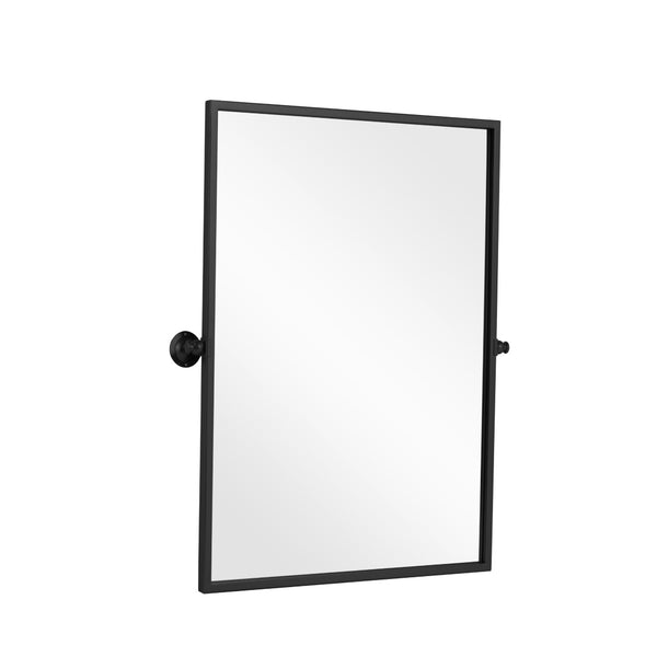 HomeRoots 36" Sleek Black Metal Framed Accent Mirror - Modern Rectangular Design for Entryway & Living Room Elegance 564458