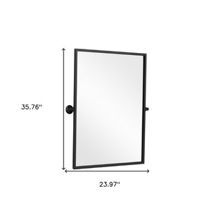 HomeRoots 36" Sleek Black Metal Framed Accent Mirror - Modern Rectangular Design for Entryway & Living Room Elegance 564458