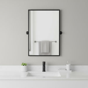 HomeRoots 36" Sleek Black Metal Framed Accent Mirror - Modern Rectangular Design for Entryway & Living Room Elegance 564458