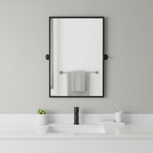 HomeRoots 36" Sleek Black Metal Framed Accent Mirror - Modern Rectangular Design for Entryway & Living Room Elegance 564458