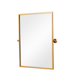 HomeRoots 36" Gold Metal Framed Accent Mirror – Modern Elegance for Entryways, Living Rooms, and Bedrooms 564459