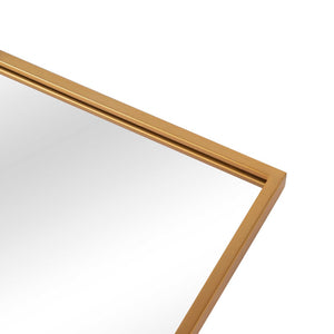 HomeRoots 36" Gold Metal Framed Accent Mirror – Modern Elegance for Entryways, Living Rooms, and Bedrooms 564459