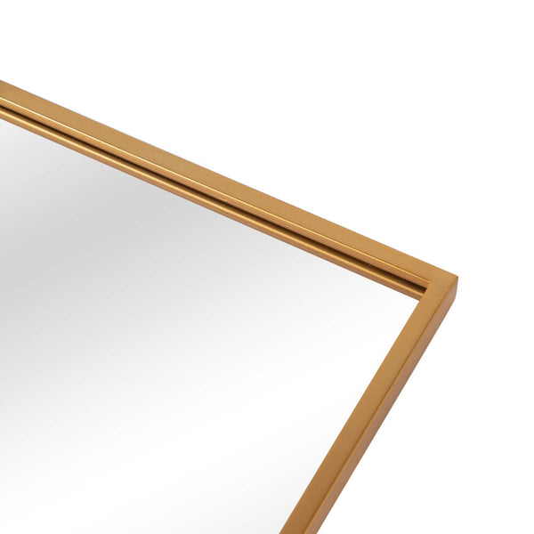 HomeRoots 36" Gold Metal Framed Accent Mirror – Modern Elegance for Entryways, Living Rooms, and Bedrooms 564459