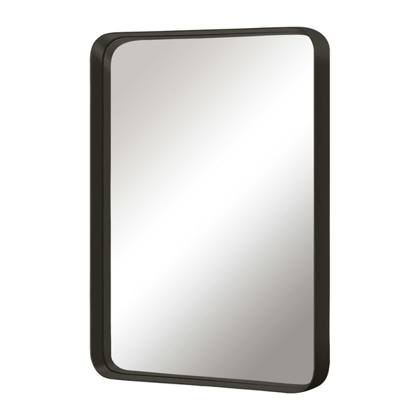 HomeRoots 38" Sleek Black Metal Leaning Accent Mirror - Modern Design for Living Rooms, Bedrooms & More! 564470