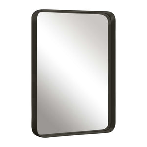 HomeRoots 38" Sleek Black Metal Leaning Accent Mirror - Modern Design for Living Rooms, Bedrooms & More! 564470