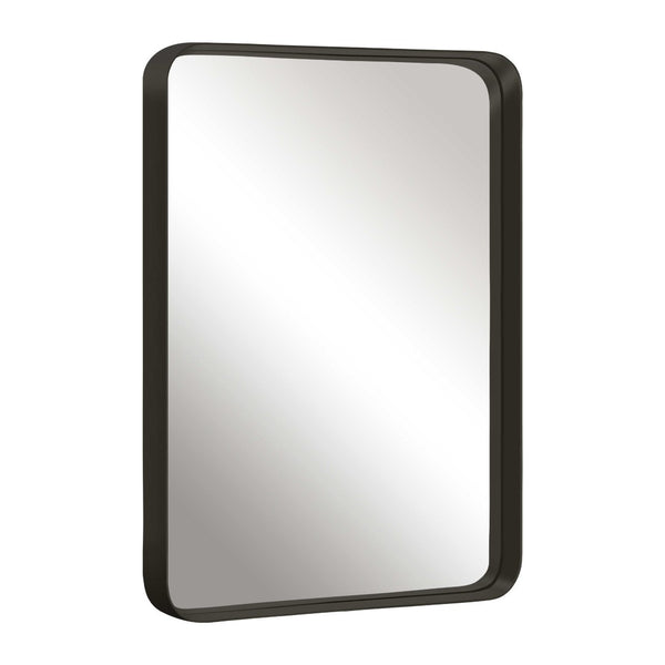 HomeRoots 38" Sleek Black Metal Leaning Accent Mirror - Modern Design for Living Rooms, Bedrooms & More! 564470
