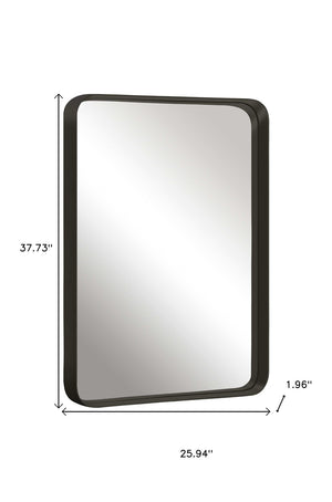HomeRoots 38" Sleek Black Metal Leaning Accent Mirror - Modern Design for Living Rooms, Bedrooms & More! 564470
