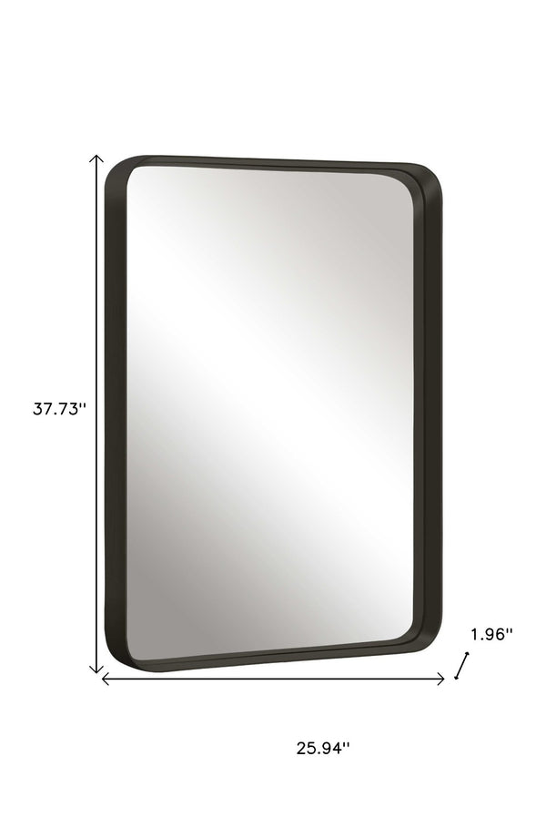 HomeRoots 38" Sleek Black Metal Leaning Accent Mirror - Modern Design for Living Rooms, Bedrooms & More! 564470