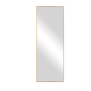 HomeRoots 71" Gold Metal Full-Length Mirror - Stylish Leaning Design for Bedroom, Entryway, and Dressing Areas 564481