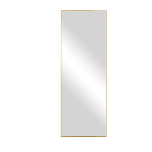 HomeRoots 71" Gold Metal Full-Length Mirror - Stylish Leaning Design for Bedroom, Entryway, and Dressing Areas 564481