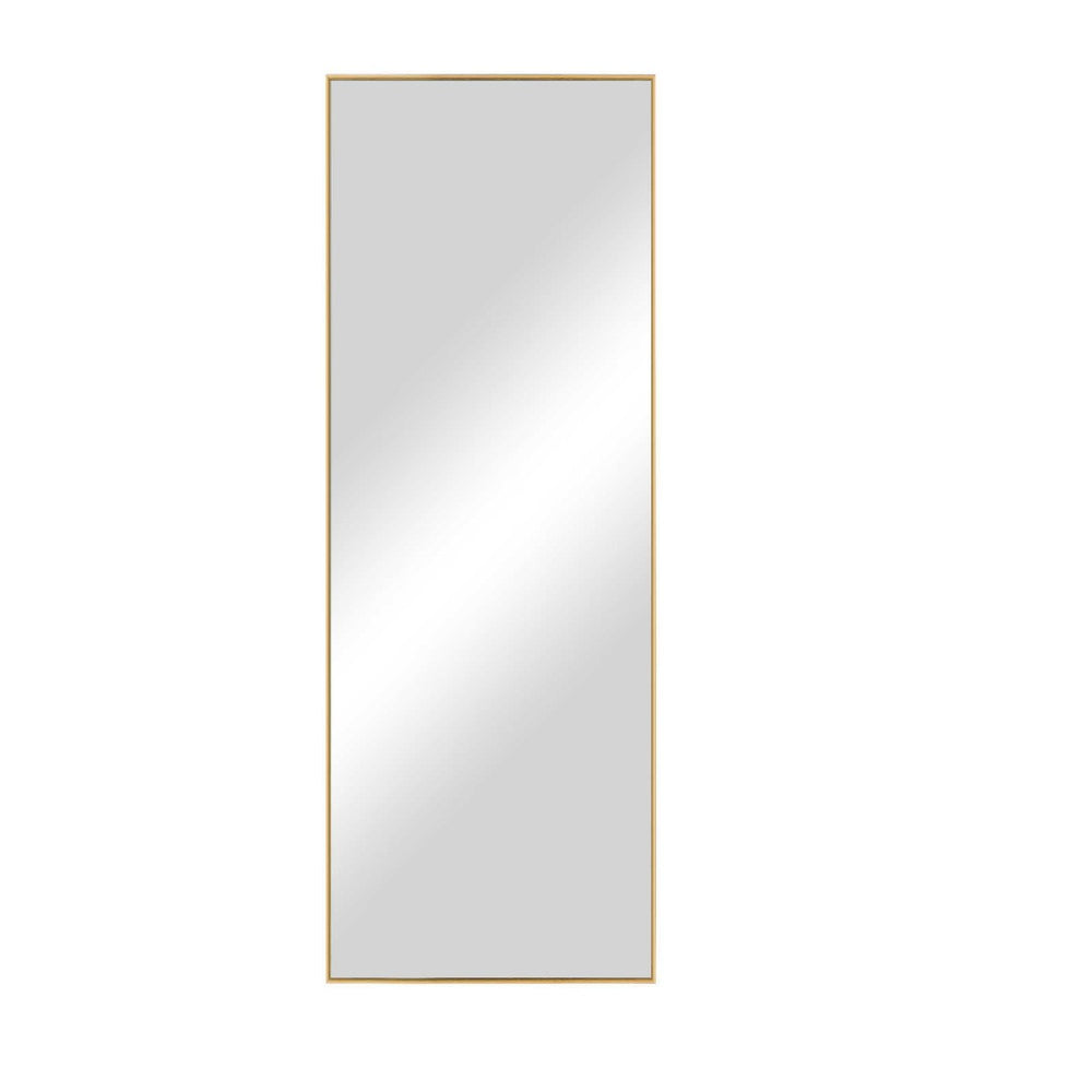 HomeRoots 71" Gold Metal Full-Length Mirror - Stylish Leaning Design for Bedroom, Entryway, and Dressing Areas 564481