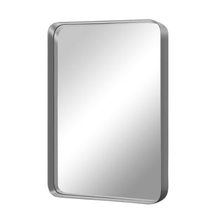 HomeRoots 50" Sleek Silver Metal Leaning Accent Mirror - Full-Length Reflection for Modern Home Décor 564484