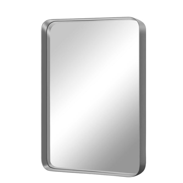 HomeRoots 50" Sleek Silver Metal Leaning Accent Mirror - Full-Length Reflection for Modern Home Décor 564484