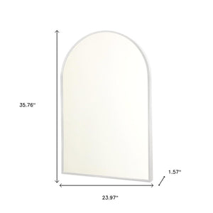 HomeRoots 36" Sleek Silver Metal Arch Accent Mirror - Modern Design for Brightening Any Space Effortlessly 564487