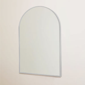HomeRoots 36" Sleek Silver Metal Arch Accent Mirror - Modern Design for Brightening Any Space Effortlessly 564487