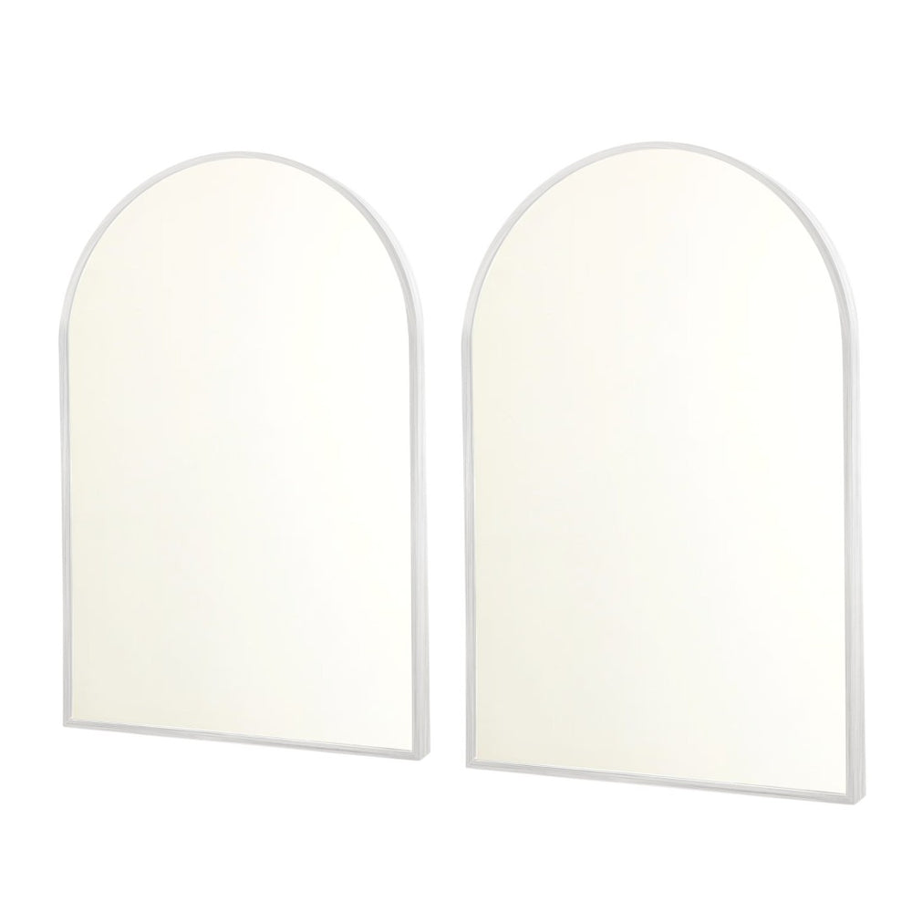 HomeRoots 36" Sleek Silver Metal Arch Accent Mirror - Modern Design for Brightening Any Space Effortlessly 564487