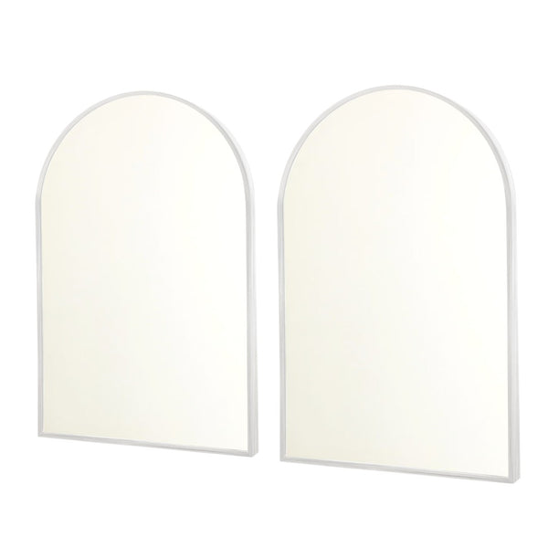 HomeRoots 36" Sleek Silver Metal Arch Accent Mirror - Modern Design for Brightening Any Space Effortlessly 564487