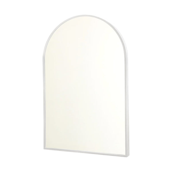 HomeRoots 36" Sleek Silver Metal Arch Accent Mirror - Modern Design for Brightening Any Space Effortlessly 564487