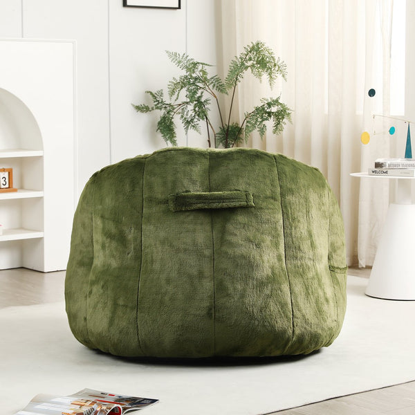 English Elm Bean Bag Chair - Plush Faux-Fur Sofa With Armrests, High-Density Foam For Cozy Relaxation & Style W2200P313808