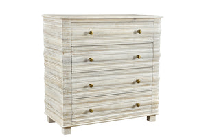 Homeroots 36" White Solid Wood Four Drawer Standard Chest  Solid Wood 564521