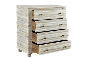 Homeroots 36" White Solid Wood Four Drawer Standard Chest  Solid Wood 564521