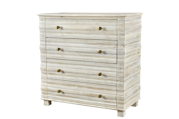 Homeroots 36" White Solid Wood Four Drawer Standard Chest  Solid Wood 564521
