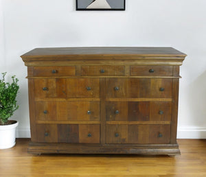 Homeroots 60" Brown Solid Wood Nine Drawer Double Dresser – Stylish Storage Solution For Your Bedroom Bliss!  Reclaimed Wood 564523