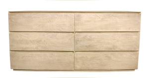 HomeRoots 72" Solid Mango Wood Double Dresser with Rustic Charm, Six Drawers & Ample Storage for Bedrooms 564524