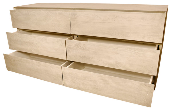 Homeroots 72" Natural Solid Wood Six Drawer Double Dresser - Stylish, Durable Storage Solution For Any Bedroom  Solid Wood 564524