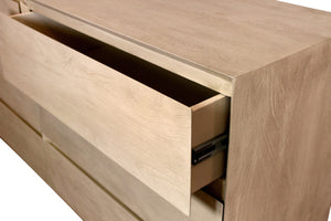 Homeroots 72" Natural Solid Wood Six Drawer Double Dresser - Stylish, Durable Storage Solution For Any Bedroom  Solid Wood 564524