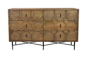 Homeroots 60" Natural Solid Wood Six Drawer Double Dresser  Solid Wood 564527