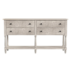 Butler Specialty Danielle Marble 4 Drawer Sideboard: Elegant Farmhouse Design With Ample Storage For Your Home Gray Genuine Marble,Mahogany Wood,Mdf,Mindi Veneer 5645329-butler