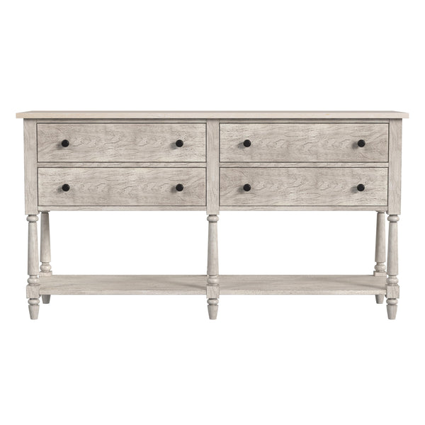 Butler Specialty Danielle Marble 4 Drawer Sideboard: Elegant Farmhouse Design With Ample Storage For Your Home Gray Genuine Marble,Mahogany Wood,Mdf,Mindi Veneer 5645329-butler