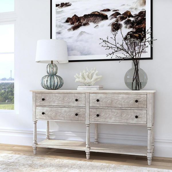 Butler Specialty Danielle Marble 4 Drawer Sideboard: Elegant Farmhouse Design With Ample Storage For Your Home Gray Genuine Marble,Mahogany Wood,Mdf,Mindi Veneer 5645329-butler