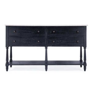 Butler Specialty Danielle Marble 4 Drawer Sideboard: Elegant Farmhouse Design With Ample Storage For Your Home Black Marble,Mahogany Wood,Mdf 5645432-butler
