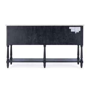 Butler Specialty Danielle Marble 4 Drawer Sideboard: Elegant Farmhouse Design With Ample Storage For Your Home Black Marble,Mahogany Wood,Mdf 5645432-butler
