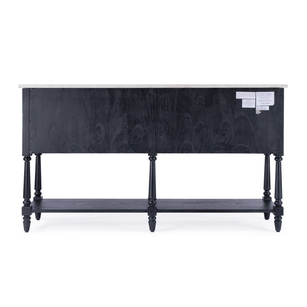 Butler Specialty Danielle Marble 4 Drawer Sideboard: Elegant Farmhouse Design With Ample Storage For Your Home Black Marble,Mahogany Wood,Mdf 5645432-butler