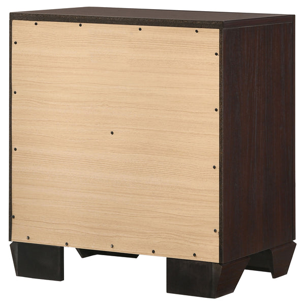 English Elm Copper Dark Cocoa Nightstand with 2 Drawers, Rich Wood Grain Finish, Sturdy Frame, Modern Storage Appeal B062P331054