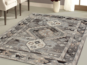 Homeroots 8' X 11' Natural Wool Southwestern Hand Tufted Non Skid Area Rug  Wool 564606