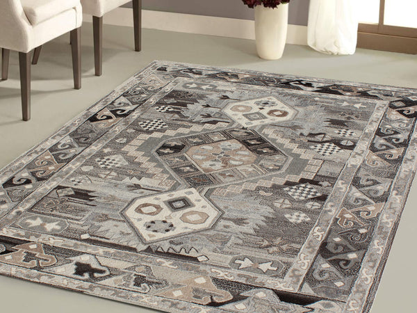 Homeroots 8' X 11' Natural Wool Southwestern Hand Tufted Non Skid Area Rug  Wool 564606