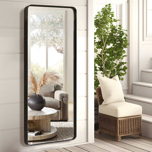 HomeRoots 71" Black Metal Framed Full Length Mirror – Sleek, Modern, and Versatile for Any Room's Elegance! 564615