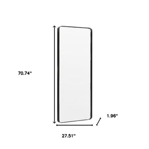 HomeRoots 71" Black Metal Framed Full Length Mirror – Sleek, Modern, and Versatile for Any Room's Elegance! 564615