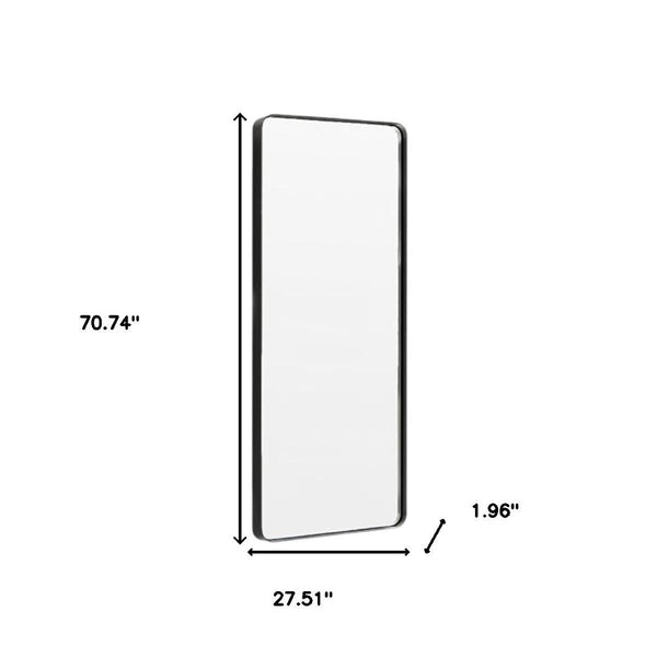 HomeRoots 71" Black Metal Framed Full Length Mirror – Sleek, Modern, and Versatile for Any Room's Elegance! 564615