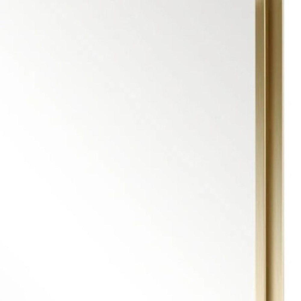 HomeRoots 71" Gold Metal Framed Full-Length Mirror - Elegant Wall-Mounted Design for Modern and Classic Interiors 564616