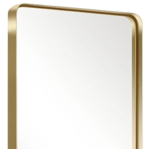 HomeRoots 71" Gold Metal Framed Full-Length Mirror - Elegant Wall-Mounted Design for Modern and Classic Interiors 564616