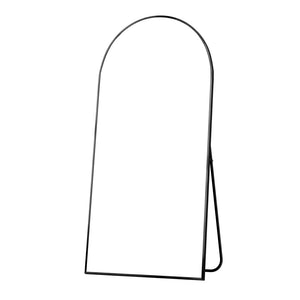 HomeRoots 71" Elegant Black Metal Arched Full-Length Mirror - Freestanding, Premium Glass for Stylish Spaces 564618
