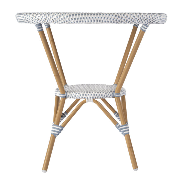 Butler Specialty Tobias Outdoor Round Rattan Bistro Table - Stylish And Weather-resistant For Elegant Patio Dining Blue Aluminum,Polyurethane Synthetic (Pe) Rattan 5646194-butler