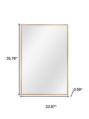 HomeRoots 36" Gold Metal Framed Accent Mirror - Sleek, Modern Design for Entryways, Living Rooms & More! 564625