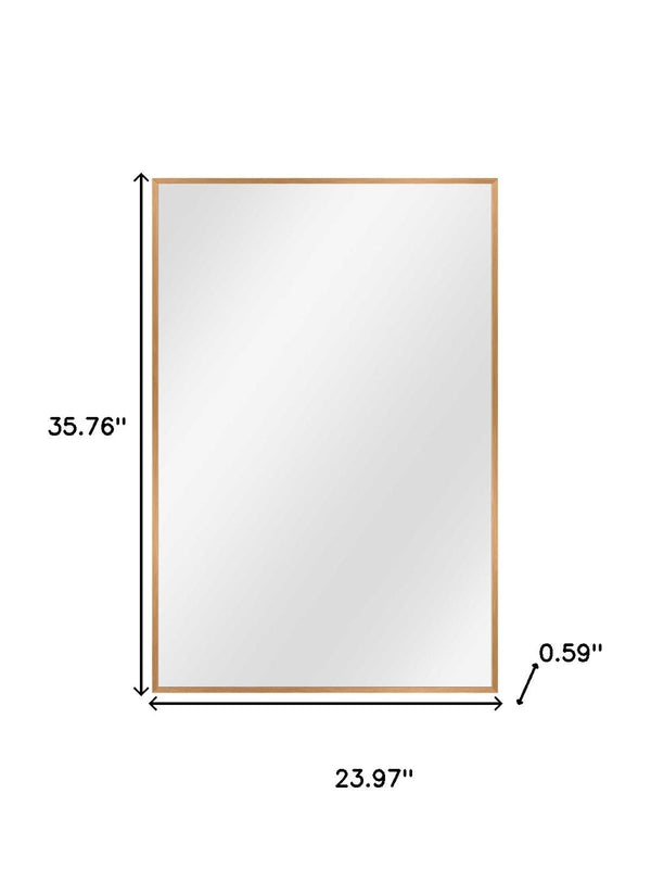 HomeRoots 36" Gold Metal Framed Accent Mirror - Sleek, Modern Design for Entryways, Living Rooms & More! 564625