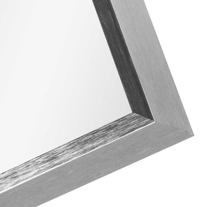 HomeRoots 36" Sleek Silver Metal Framed Accent Mirror - Modern Design for Brightening Any Space Elegantly 564626